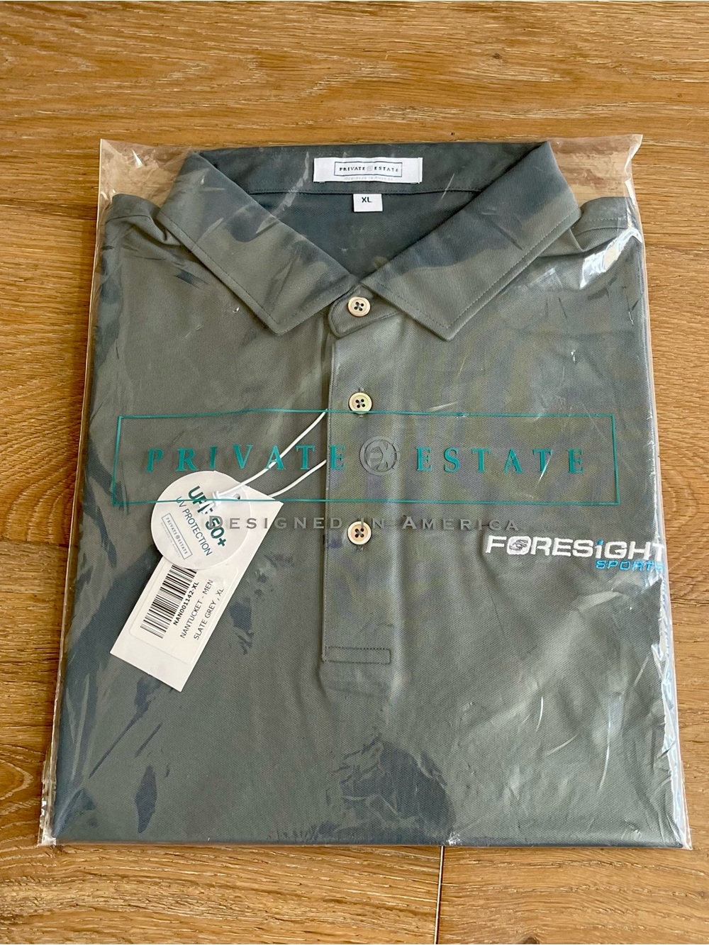 Men’s Slate Grey Private Estate Nantucket Golf Polo Shirt - Foresight Sport
